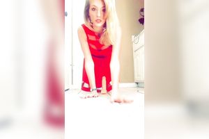 Hot blonde wife rides her dildo and squirts