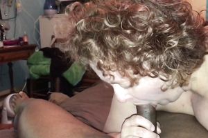 Sexy amateur wife tasting black cock with tongue and mouth