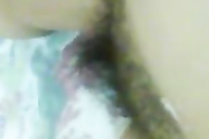 My honey with flat tits and hairy twat on the amateur clip