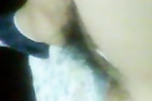 My honey with flat tits and hairy twat on the amateur clip