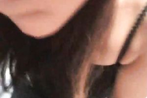 Black haired slim non-professional girlfriend of my buddy sucked him dry