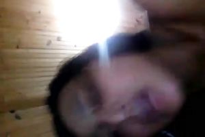 Nice natural dark head with tight mounds is willing for sloppy rod penetration