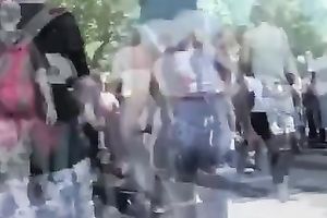 Awesome latin chick sweetheart on the street with consummate large gazoo