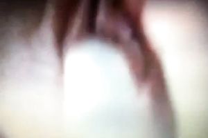 Adorable amateur dark brown cheating wife films herself masturbating