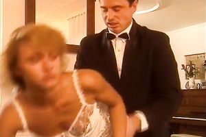 Naughty and lean redhead playgirl blows jock and bows over on the sofa