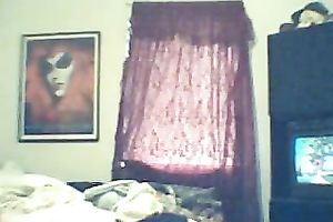 Chubby aged golden-haired housewife after shower stripped in the bedroom