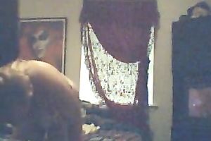 Chubby aged golden-haired housewife after shower stripped in the bedroom