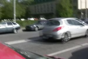 Brunette white horny white wife in constricted jeans piddles in public place