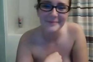 Nerdy usual and glad cam nympho used green toy to tease her butthole