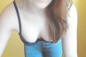 Chestnut haired new legal age teenager was willing to disrobe just a bit for my ally