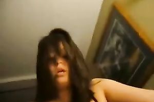 My torrid brunette hair sweetheart sucks my corpulent pecker and acquires banged