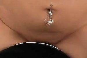 Incredible white brunette hair legal age teenager rides on a pecker with her bald slit