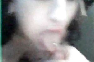 Messy facial after astounding oral sex for my dark brown secretary