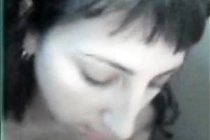 Messy facial after astounding oral sex for my dark brown secretary