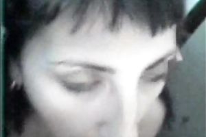 Messy facial after astounding oral sex for my dark brown secretary