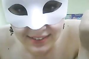 Masked hawt plump slut rubs and dives in her fingers unfathomable in her fanny