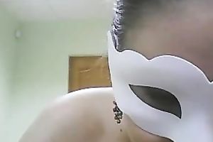 Masked hawt plump slut rubs and dives in her fingers unfathomable in her fanny