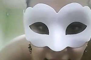 Masked hawt plump slut rubs and dives in her fingers unfathomable in her fanny