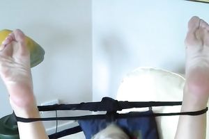 Mature British bitch gives footjob and fellatio on camera