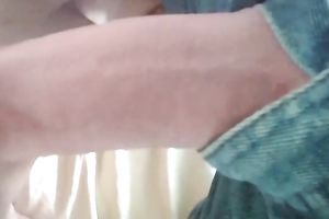 Mature British bitch gives footjob and fellatio on camera