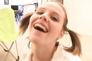 Cute white girlfriend plays a concupiscent college wench on cam