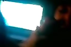 Cock loving perspired brunette hair girlfriend eats my wang