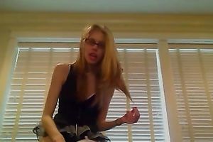 Leggy hot blonde haired nympho positions in her indeed sexy underware