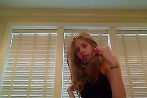 Leggy hot blonde haired nympho positions in her indeed sexy underware