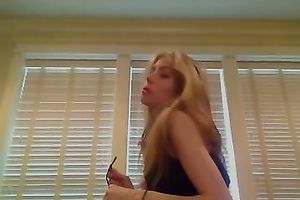 Leggy hot blonde haired nympho positions in her indeed sexy underware