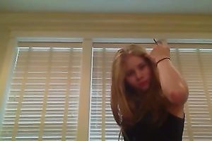 Leggy hot blonde haired nympho positions in her indeed sexy underware