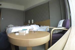 Sensual pale skin Japanese girlfriend in black underware