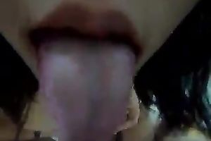 Nice curly bawdy cleft masturbation workout performed by slender and perverted black head