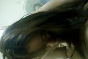 Amateur black haired Thai doxy with quite precious milk shakes sucked my ally