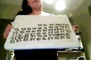 Torrid corpulent livecam fatso posed topless demonstrating her massive milk cans