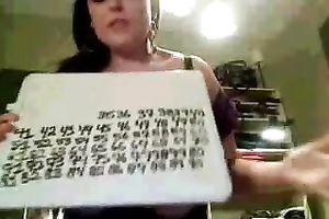 Torrid corpulent livecam fatso posed topless demonstrating her massive milk cans