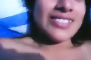 Shooting large ball batter all over my sexy Indian girlfriend's boobies
