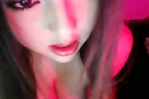 Webcam cutie teases with her amazing tits and sexy tongue