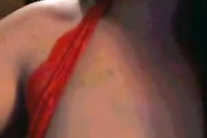 Delightful livecam brunette hair sexpot bragged of her massive marangos