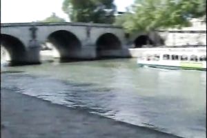 My perverted dark brown doxy flashes her love tunnel over the riverside