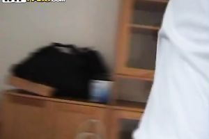 Blonde chick gives head to her boyfriend on POV movie scene