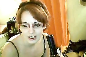 Nerdy redhead livecam hottie flashes her love muffins and pussy for specie