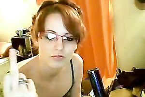 Nerdy redhead livecam hottie flashes her love muffins and pussy for specie