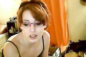 Nerdy redhead livecam hottie flashes her love muffins and pussy for specie
