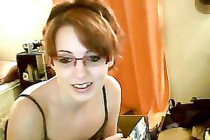 Nerdy redhead livecam hottie flashes her love muffins and pussy for specie
