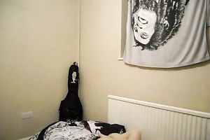 Skinny emo college amateur wife is having pleasure with 2 college friend