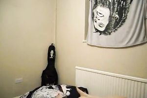 Skinny emo college amateur wife is having pleasure with 2 college friend