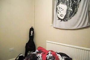 Skinny emo college amateur wife is having pleasure with 2 college friend