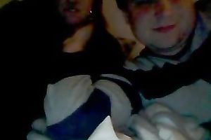 Chubby and cute brunette hair girlfriend playing with my shlong on livecam