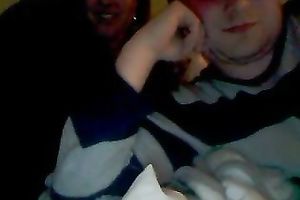 Chubby and cute brunette hair girlfriend playing with my shlong on livecam