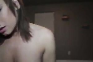 Extremely hawt large boobed brunette hair playgirl is nice at riding fat shlong